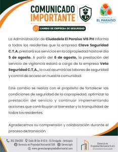CAMBIO EMPRESA VIGILANCIA