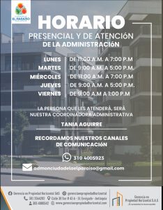 HORARIO ADMINISTRACION